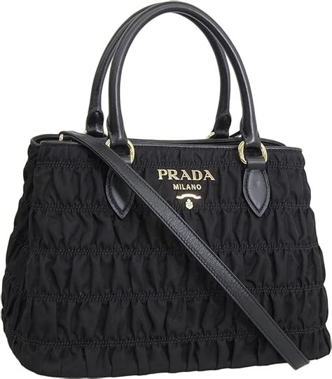 Prada Tessuto Gaufre Nylon Small Black Satchel Handbag 1BA173